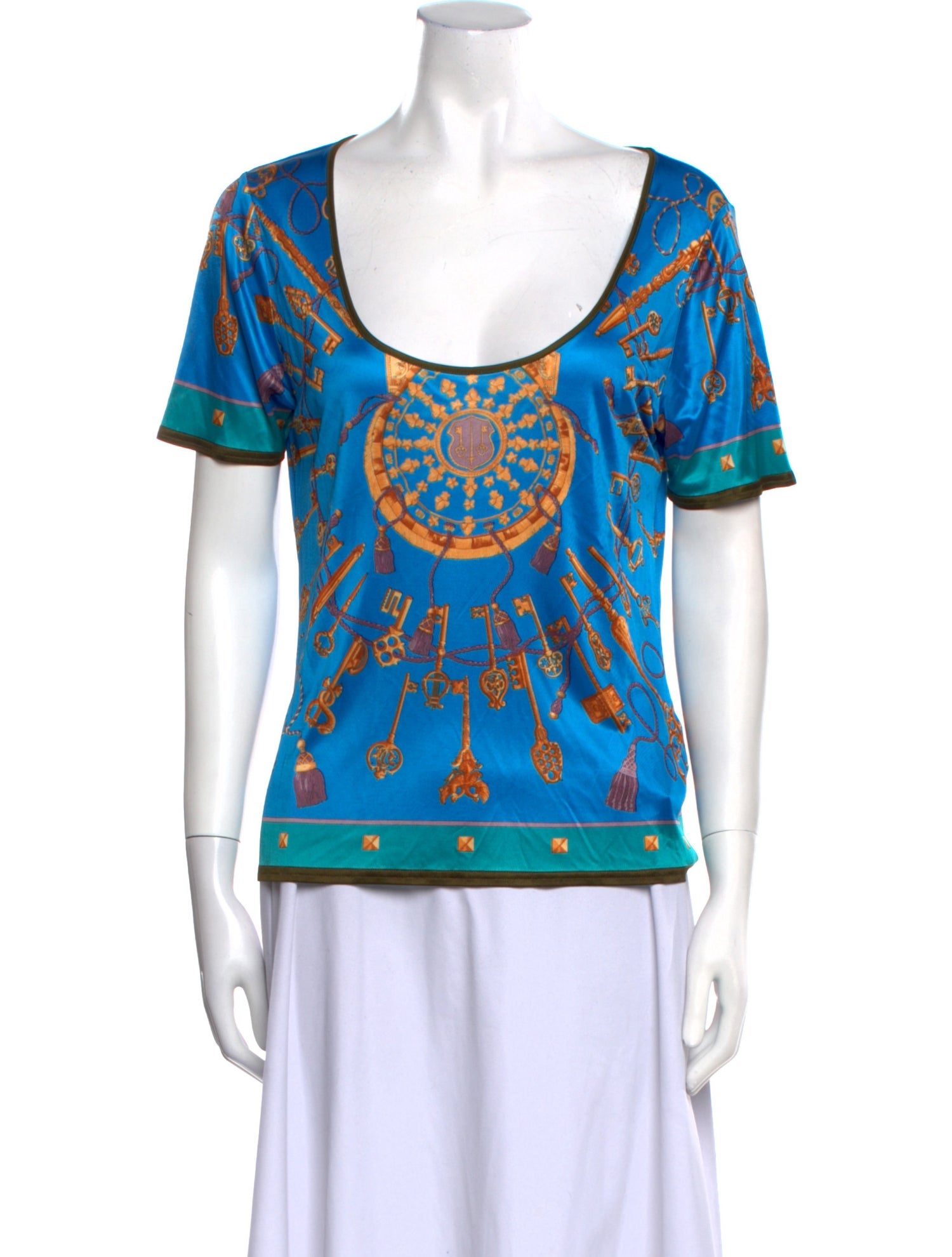 Hermès Printed Scoop Neck T-Shirt